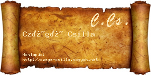Czégé Csilla névjegykártya
